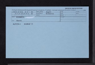 Kilmartin Parish Church, NR89NW 85, Ordnance Survey index card, Recto