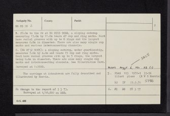 Achnabreck, NR89SE 2, Ordnance Survey index card, page number 2, Verso