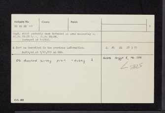 Dun Na Maraig, NR89SE 10, Ordnance Survey index card, page number 2, Verso