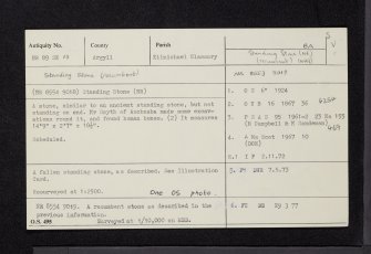 Achnabreck, NR89SE 13, Ordnance Survey index card, Recto