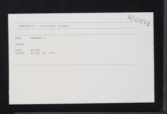 Dunamuck, NR89SW 27, Ordnance Survey index card, Recto