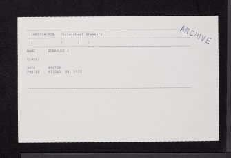 Dunamuck, NR89SW 28, Ordnance Survey index card, Recto