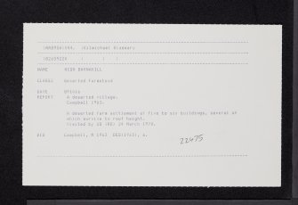 High Barnakill, NR89SW 44, Ordnance Survey index card, Recto