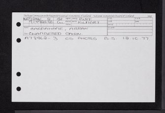 Arran, Carmahome, NR92NW 2, Ordnance Survey index card, Recto
