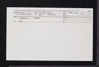Arran, Creagdhu, NR92SE 3, Ordnance Survey index card, Recto