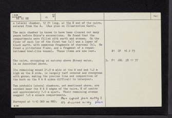 Arran, East Bennan, NR92SE 4, Ordnance Survey index card, page number 2, Verso