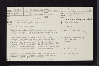 Arran, Ballymichael, NR93SW 16, Ordnance Survey index card, page number 1, Recto