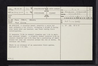 Arran, Moss Farm, NR93SW 62, Ordnance Survey index card, page number 1, Recto