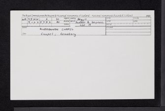 Kilbrannan Chapel, NR95NW 6, Ordnance Survey index card, Recto