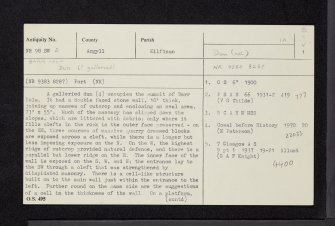 Barr Iola, NR98SW 2, Ordnance Survey index card, page number 1, Recto