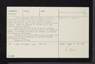 Barr Lagan, NR98SW 3, Ordnance Survey index card, page number 2, Verso