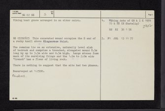 Arran, Kingscross Point, NS02NE 3, Ordnance Survey index card, page number 2, Verso