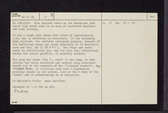 St Molaise's Table, NS02NE 6, Ordnance Survey index card, page number 2, Verso