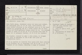 Arran, Dippen, NS02SW 5, Ordnance Survey index card, page number 1, Recto