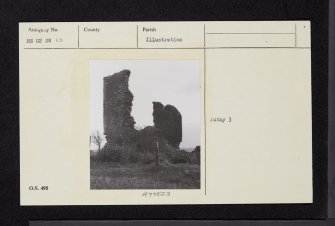 Arran, Kildonan Castle, NS02SW 10, Ordnance Survey index card, Recto