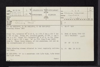 Arran, Brodick Home Farm, NS03NW 3, Ordnance Survey index card, page number 1, Recto