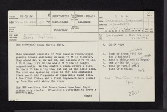 Arran, Blairmore Glen, NS03SW 1, Ordnance Survey index card, page number 1, Recto