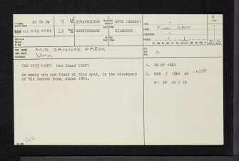 Arran, Mid Sannox Farm, NS04NW 9, Ordnance Survey index card, page number 1, Recto