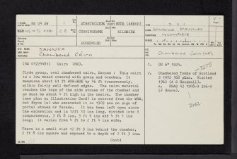 Arran, Sannox, NS04SW 1, Ordnance Survey index card, page number 1, Recto