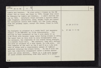 Bute, Dun Scalpsie, NS05NE 4, Ordnance Survey index card, page number 2, Verso