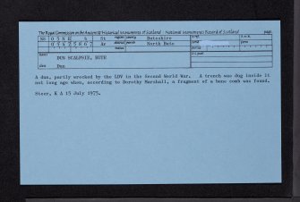 Bute, Dun Scalpsie, NS05NE 4, Ordnance Survey index card, Recto