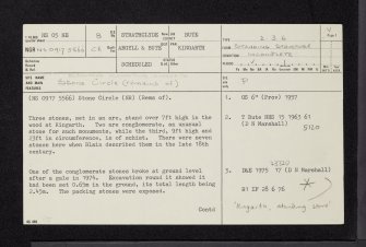Bute, Blackpark Plantation, NS05NE 8, Ordnance Survey index card, page number 1, Recto