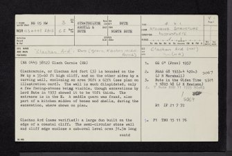 Bute, Clachan Ard, NS05NW 3, Ordnance Survey index card, page number 1, Recto