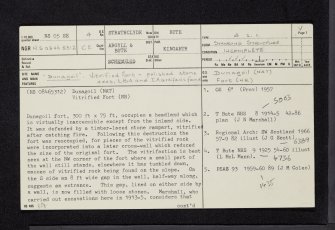Bute, Dunagoil, NS05SE 4, Ordnance Survey index card, page number 1, Recto