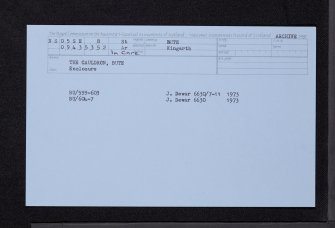 Bute, The Cauldron, NS05SE 8, Ordnance Survey index card, Recto
