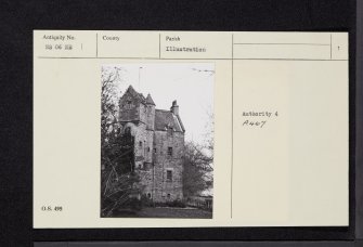 Bute, Wester Kames Castle, NS06NE 1, Ordnance Survey index card, page number 1, Recto