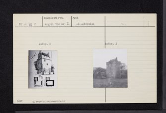 Bute, Kames Castle And Lodges, NS06NE 2, Ordnance Survey index card, Recto