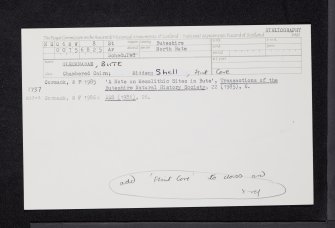 Bute, Glecknabae, NS06NW 8, Ordnance Survey index card, Recto