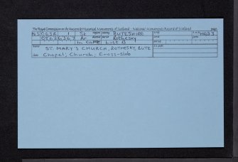 Bute, Rothesay, St Mary's Church, NS06SE 1, Ordnance Survey index card, Recto