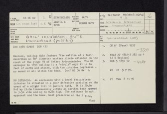 Bute, Nether Ardroscadale, NS06SW 2, Ordnance Survey index card, page number 1, Recto