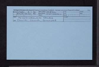 Inverchaolain Church, NS07NE 2, Ordnance Survey index card, Recto