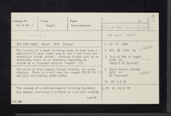 Fearnoch, NS07NW 2, Ordnance Survey index card, page number 1, Recto