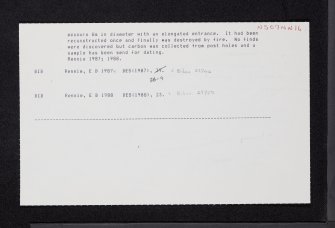 Bagh Gortan Feamainn, NS07NW 16, Ordnance Survey index card, Recto