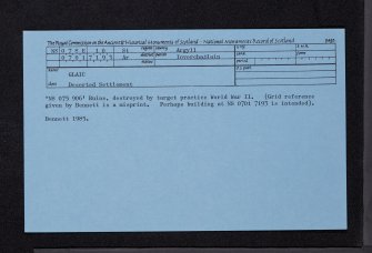 Glaic, NS07SE 10, Ordnance Survey index card, Recto