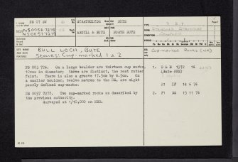 Bute, Muclich Hill 1, NS07SW 6, Ordnance Survey index card, page number 1, Recto