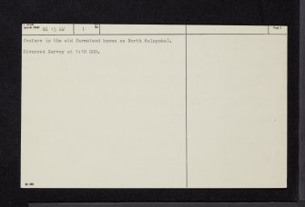 Bute, Kelspoke Castle, NS15SW 1, Ordnance Survey index card, page number 2, Verso