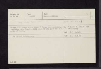 Toward Castle, NS16NW 7, Ordnance Survey index card, Recto