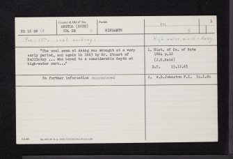 Bute, Ascog, NS16SW 4, Ordnance Survey index card, page number 1, Recto