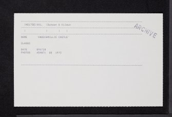 'Knockamillie Castle', NS17SE 1, Ordnance Survey index card, Recto