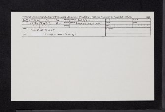 Blairbuie, NS17SW 3, Ordnance Survey index card, Recto