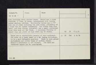 Cnoc Nam Faintan, NS18SE 3, Ordnance Survey index card, page number 2, Verso
