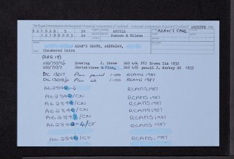 Ardnadam, Adam's Grave, NS18SE 5, Ordnance Survey index card, Recto