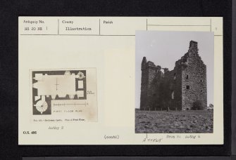 Baltersan Castle, NS20NE 1, Ordnance Survey index card, page number 1, Recto