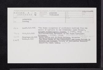 Lochspouts, NS20NE 8, Ordnance Survey index card, Recto