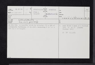 Lochspouts, NS20NE 17, Ordnance Survey index card, page number 1, Recto