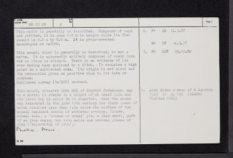 Shanter Knowe, NS20NW 3, Ordnance Survey index card, page number 2, Verso